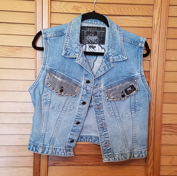 SOLD - Vintage denim vest jacket - Picture 2 of 6